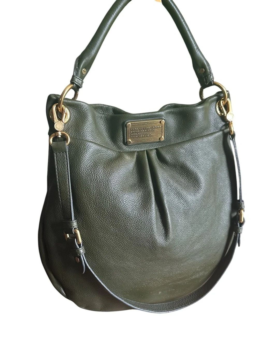 Marc by Marc Jacobs Standard Supply Workwear Olive Green Leather Hobo Bag